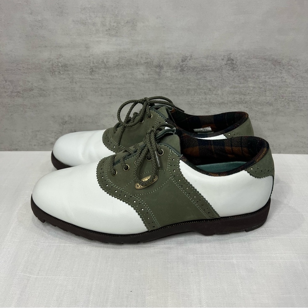 FootJoy SoftJoy Sierra Women’s Saddle Golf Shoes White/Green Size 8.5M